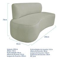 Kit Recamier Curvo Amsterdã 200cm E 2 Poltronas Amore Luxo Bouclé Cor Verde Oliva - 10