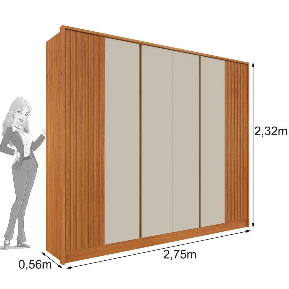 Roupeiro Barcelona Ripado 6 Portas Tcil Cinamomo-off - 3