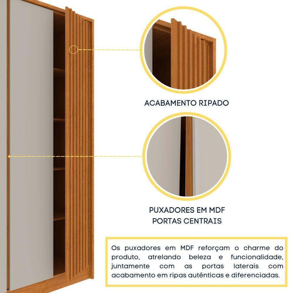 Roupeiro Barcelona Ripado 6 Portas Tcil Cinamomo-off - 5