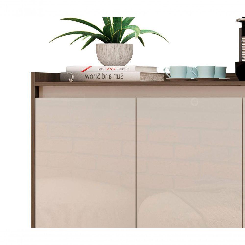 Buffet Aparador Retrô Delux 3 Portas Malbec Com Off White - Moveisaqui - 3