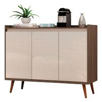 Buffet Aparador Retrô Delux 3 Portas Malbec Com Off White - Moveisaqui - 1