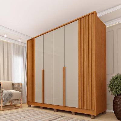 Roupeiro Guarani Ripado Com Pés 6 Portas Tcil Cinamomo-off