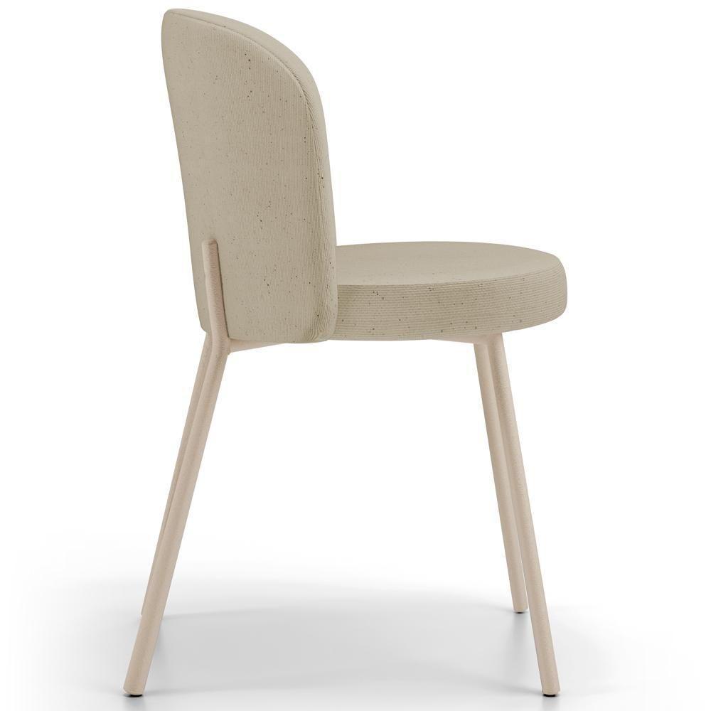 Kit 02 Cadeiras Para Sala De Jantar Cozinha Estofada Gavi Arena L02 Linho Bege Escuro - Lyam Decor - 6