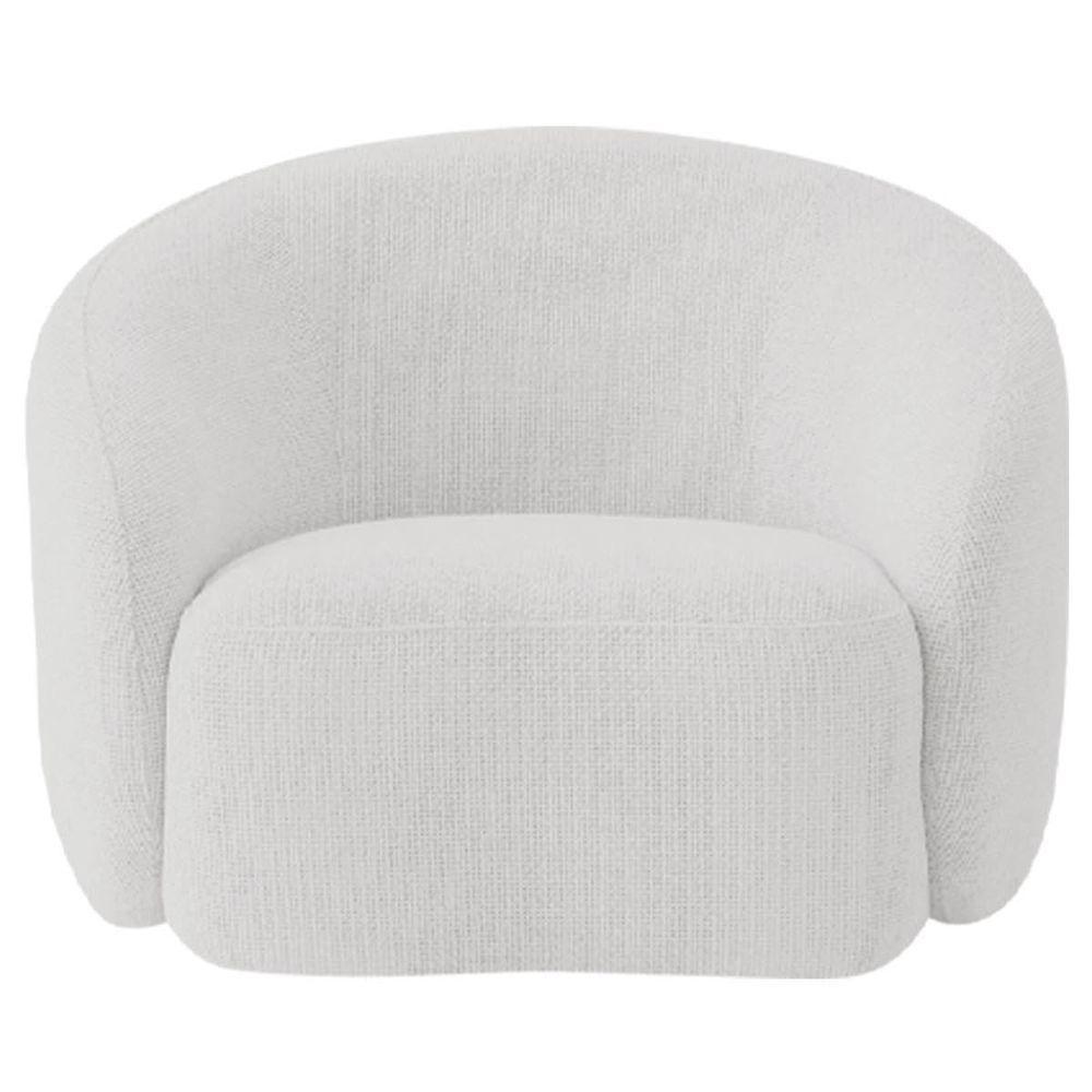 Kit Recamier Curvo Amsterdã 200cm E 2 Poltronas Amore Luxo Bouclé Cor Branco - 10