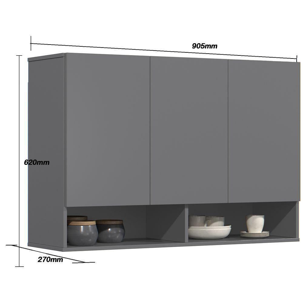 Armario De Cozinha Milão Cinza - 4