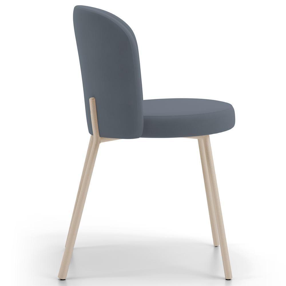 Kit 04 Cadeiras Para Sala De Jantar Cozinha Estofada Gavi Arena L02 Suede Cinza - Lyam Decor - 6