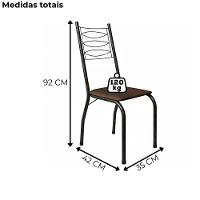 Kit 2 Cadeiras Tubular America 062 Cromo Preto Assento Artef Madeira Imbuia - 3