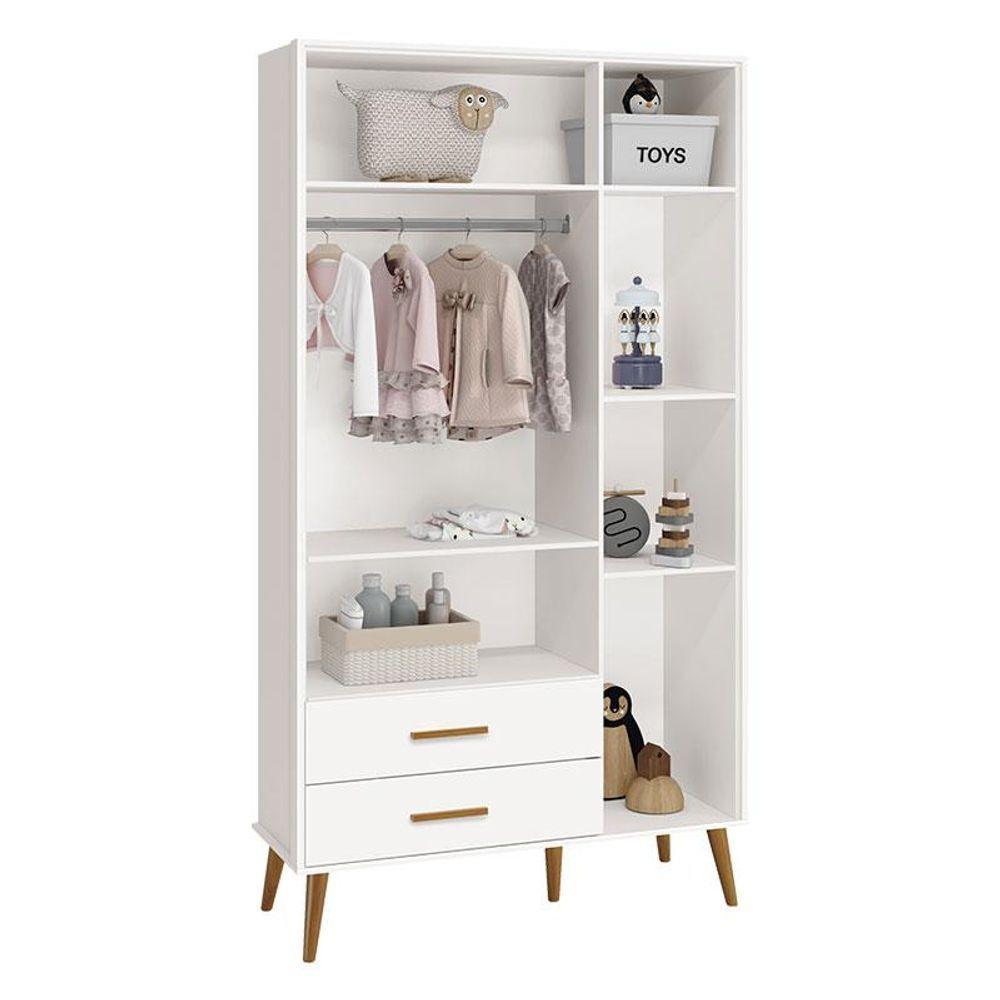 Quarto De Bebê Isis 3 Portas Com Gaveteiro Branco Acetinado E Colchão Ortobom - Reller - 2