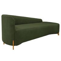Divã Recamier Orgânico França 220cm Lado Dir Pés Madeira Linho Cor Verde