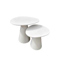 Conjunto De Mesas Laterais Cone Organica 51cm E 41cm Laca Branca - 1