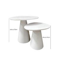 Conjunto De Mesas Laterais Cone Organica 51cm E 41cm Laca Branca - 2