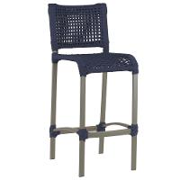 4 Banquetas Haiti Corda Náutica Alumínio Trama Original Azul Marinho - 2