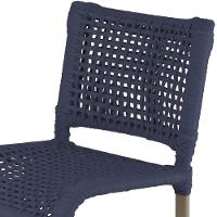 4 Banquetas Haiti Corda Náutica Alumínio Trama Original Azul Marinho - 5