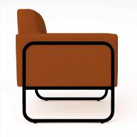 Poltrona Sala Industrial Alta Tubo Preto Kit 2 Elisa Bouclê D03 - D'rossi Cor Terra - 7