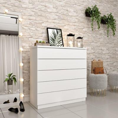 Cômoda Premium 5 Gavetas Neve