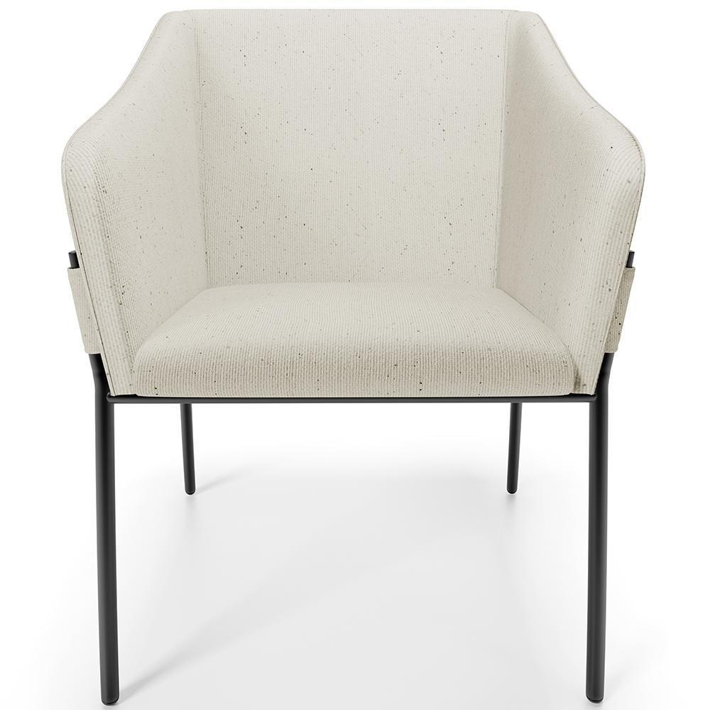 Kit 2 Cadeiras Para Sala De Jantar Estar Living Olívia L02 Linho Champagne - Lyam Decor - 3