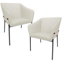 Kit 2 Cadeiras Para Sala De Jantar Estar Living Olívia L02 Linho Champagne - Lyam Decor - 1