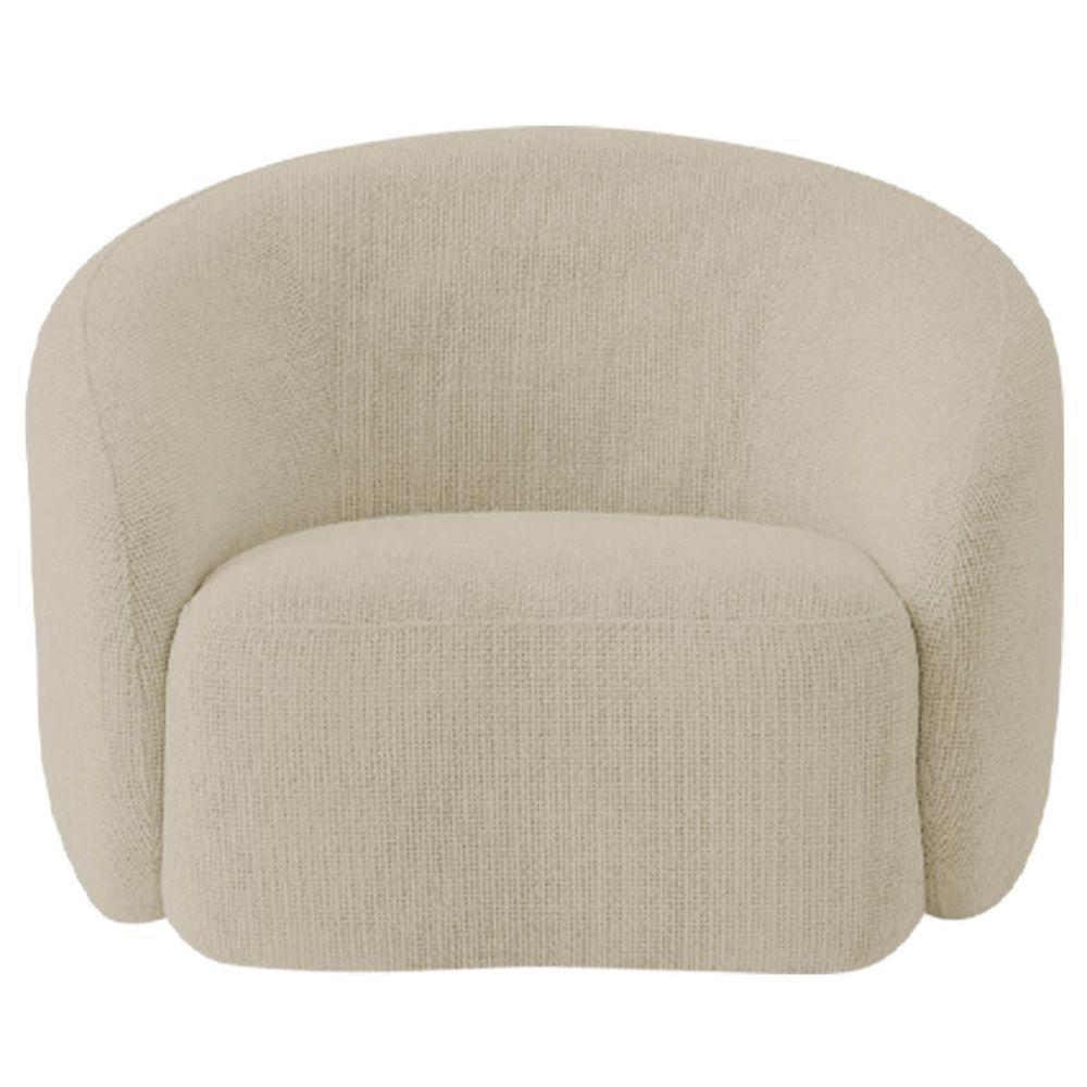 Kit Recamier Curvo Amsterdã 120cm E Poltrona Amore Luxo Bouclé Cor Bege - 10