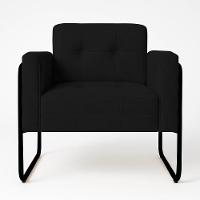 Poltrona Sala Industrial Alta Tubo Preto Elisa Veludo Preto D03 - D'rossi - 2