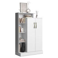 Guarda Roupa Casal Nápole 2045149 E Armário Multiuso Florença 2000199 Branco Brilho - Aramóveis