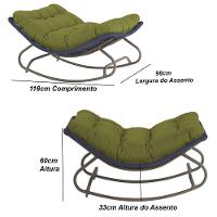 2 Poltronas Balanço Vienacorda Náutica Trama Original Azul Marinho - 5