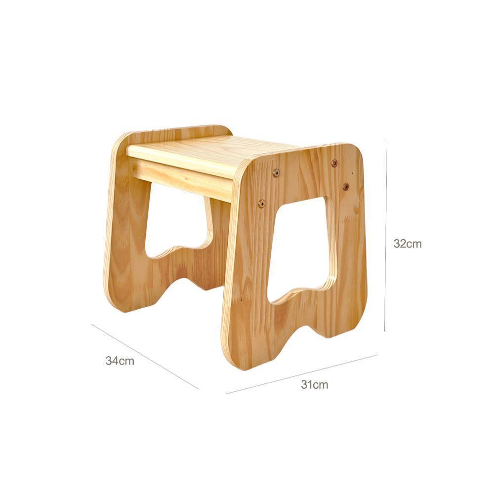 Mesa Com Banquinho Infantil Encanto Em Madeira Natural - 4