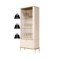 Cristaleira Tucupi Off White Com Nature Pe Dourado - Moveis Jb