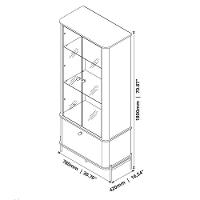 Cristaleira Tucupi Off White Com Nature Pe Dourado - Moveis Jb - 6