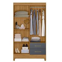 Guarda Roupa Casal Roupeiro Chile 4 Portas Gavetas Freijo-cinza - Moval - 3