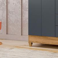 Guarda Roupa Casal Roupeiro Chile 4 Portas Gavetas Freijo-cinza - Moval