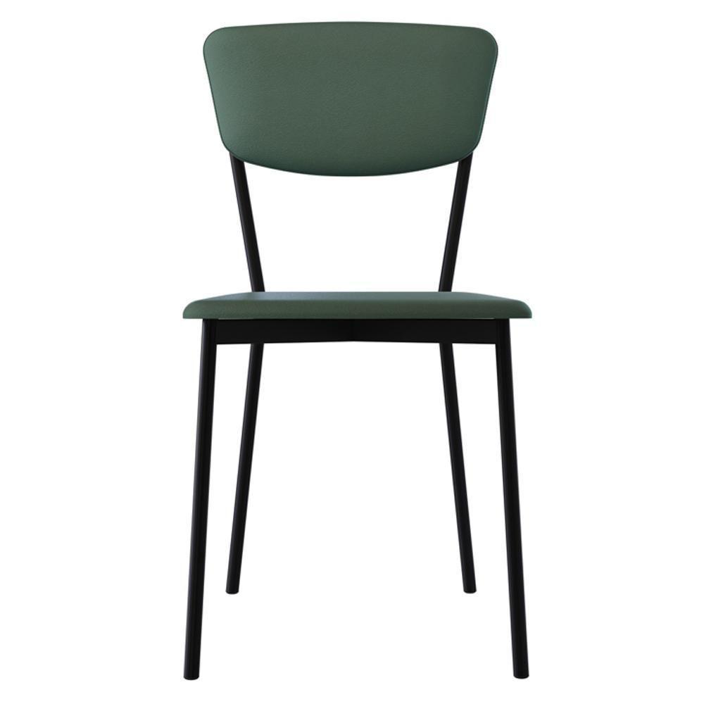 Kit 05 Cadeira Para Sala De Jantar Village Preto C01 Courino Verde Sálvia - Lyam Decor - 7