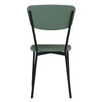 Kit 05 Cadeira Para Sala De Jantar Village Preto C01 Courino Verde Sálvia - Lyam Decor - 3