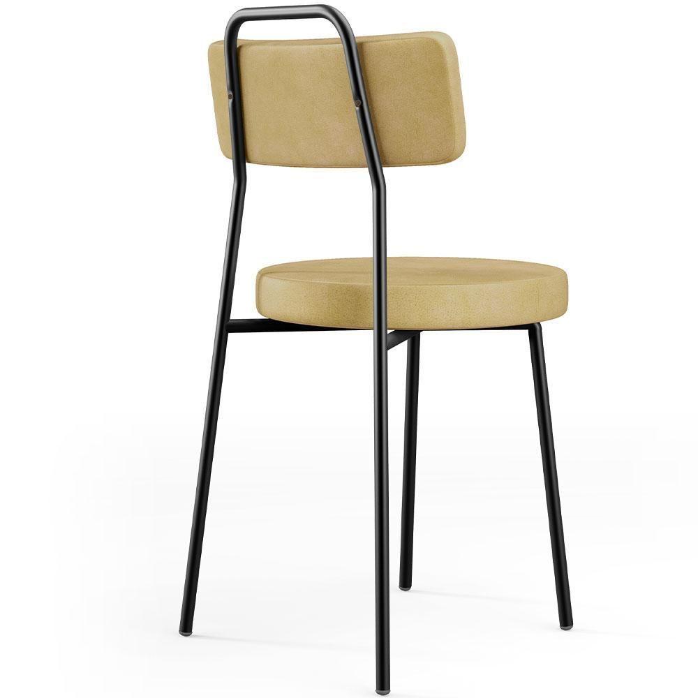 Kit 04 Cadeiras Decorativas Estofada Sala De Jantar Barcelona L02 Couríssimo Casco Fendi - Lyam Decor - 7