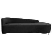Divã Recamier Orgânico França 200cm Lado Dir Pés Metal Preto Bouclé Cor Preto - 2