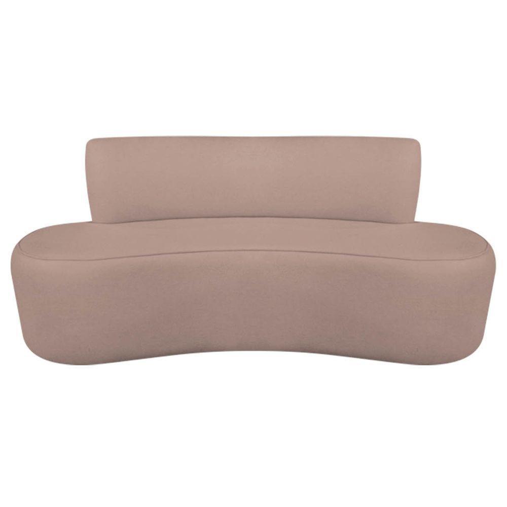 Kit Recamier Curvo Amsterdã 120cm E 2 Poltronas Amore Luxo Linho Cor Rosê - 8