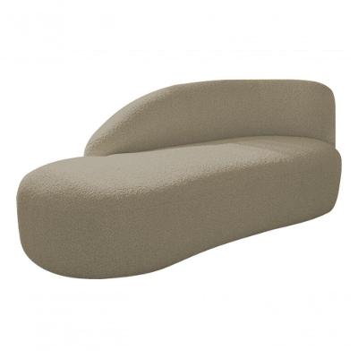 Divã Recamier Curvo Luna 140cm Lado Esquerdo Suede - Amarena Móveis Cor Cappuccino