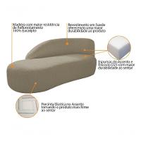 Divã Recamier Curvo Luna 140cm Lado Esquerdo Suede - Amarena Móveis Cor Cappuccino - 3