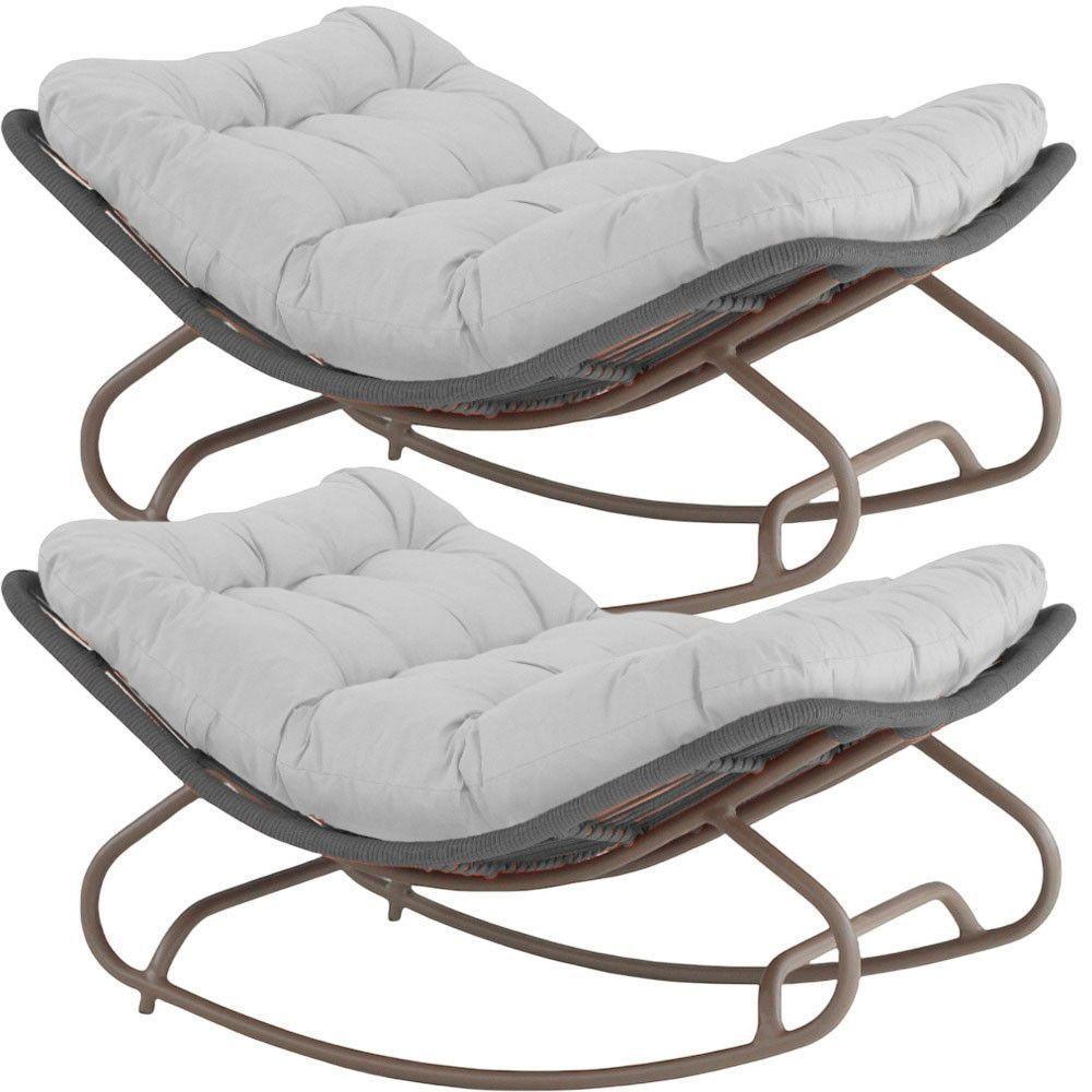 2 Poltronas Balanço Vienacorda Náutica Trama Original Cinza - 1