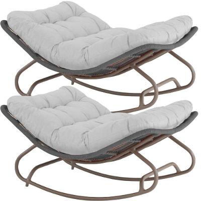 2 Poltronas Balanço Vienacorda Náutica Trama Original Cinza