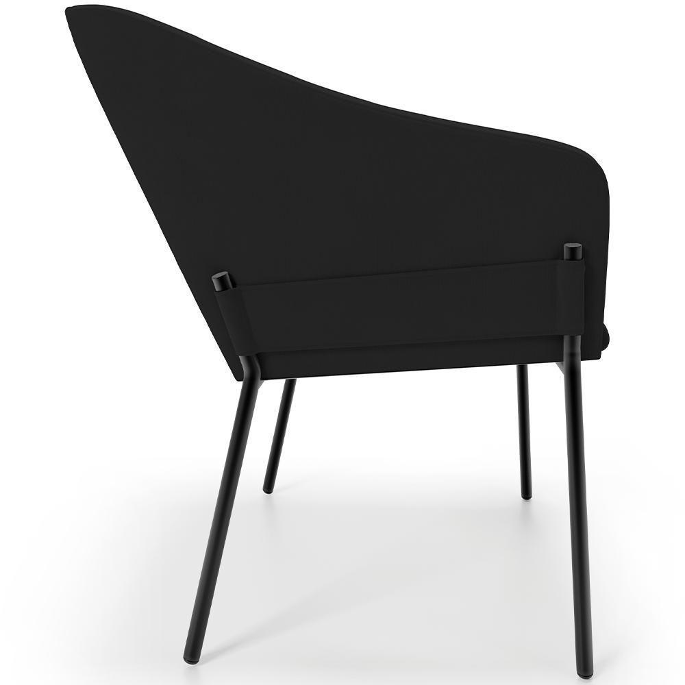 Kit 3 Cadeiras Para Sala De Jantar Estar Living Olívia L02 Suede Preto - Lyam Decor - 6