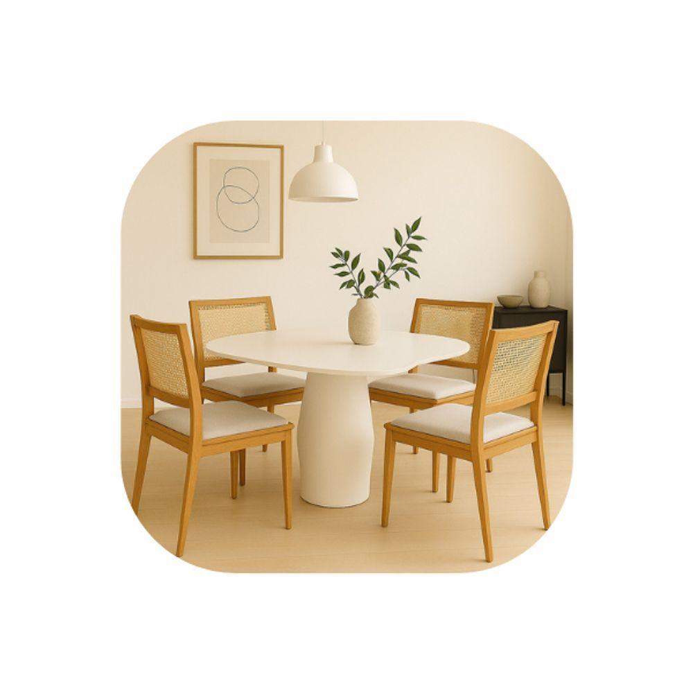 Mesa Cone De Jantar Organica Vucan Em Freijo 120x100cm - 5