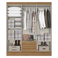 Guarda Roupa Casal Astro 6 Portas Almendra Off White E Cômoda Gaveteiro Condessa Almendra- Thb - 3