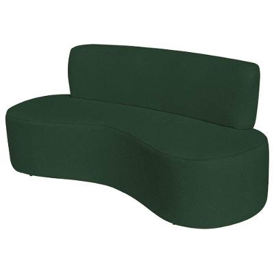 Sofá Curvo Orgânico Escritório Recepção 3 Lugares Amsterdã 180cm Suede Cor Verde
