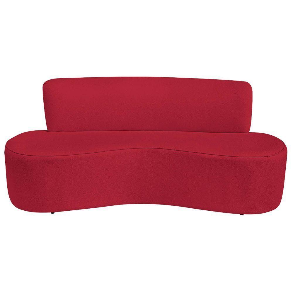 Sofá Curvo 4 Lugares Amsterdã 200cm Suede Cor Vermelho - 4