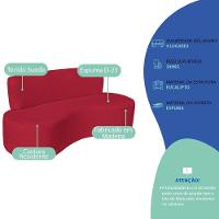 Sofá Curvo 4 Lugares Amsterdã 200cm Suede Cor Vermelho - 3