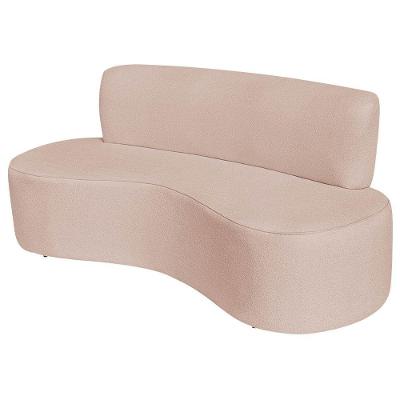Sofá Curvo 4 Lugares Amsterdã 200cm Suede Cor Rosê