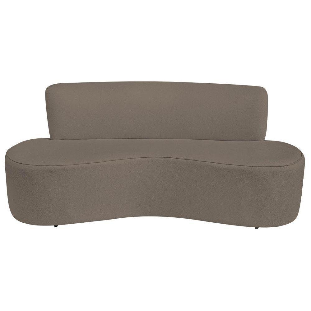 Sofá Curvo 4 Lugares Amsterdã 200cm Suede Cor Marrom - 4