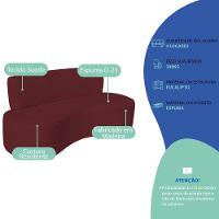 Sofá Curvo 4 Lugares Amsterdã 200cm Suede Cor Bordô - 3