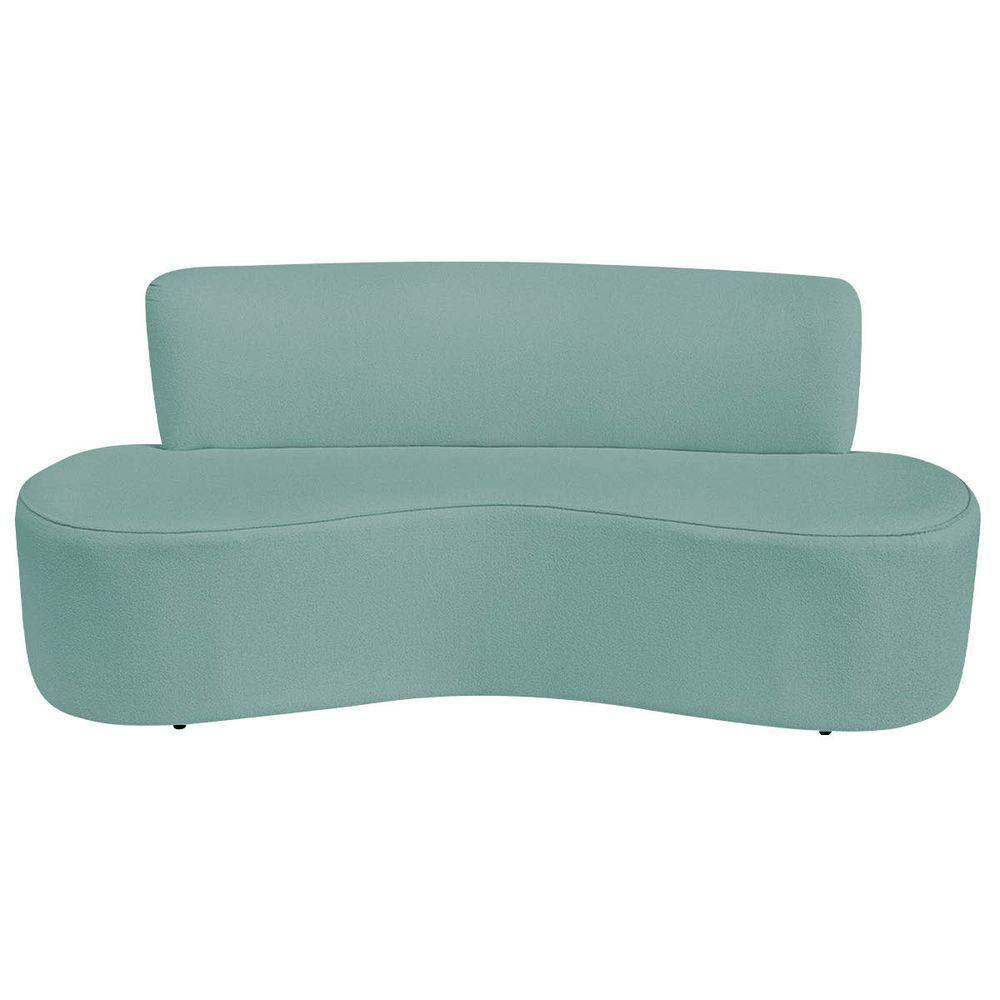 Sofá Curvo 4 Lugares Amsterdã 200cm Suede Cor Azul Tiffany - 4