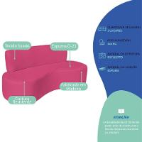 Sofá Curvo 3 Lugares Amsterdã 180cm Suede Cor Pink - 3